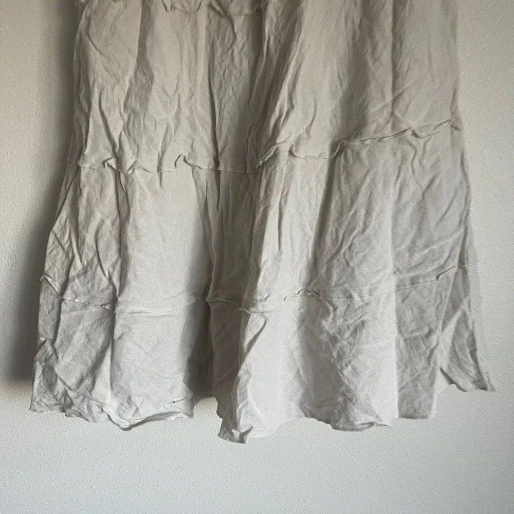 Vintage Christopher and‎ Banks Tiered Beige Linen Midi Skirt Size 8 - Picture 10 of 12